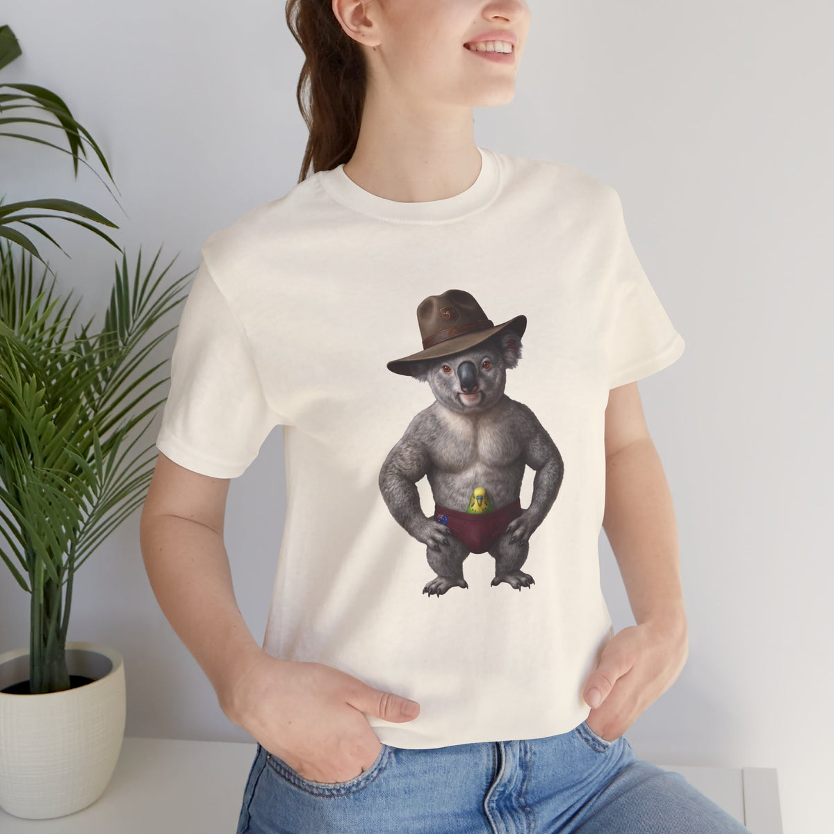 The Budgie Smuggler Koala Graphic Tee: Funny Aussie Slang Apparel