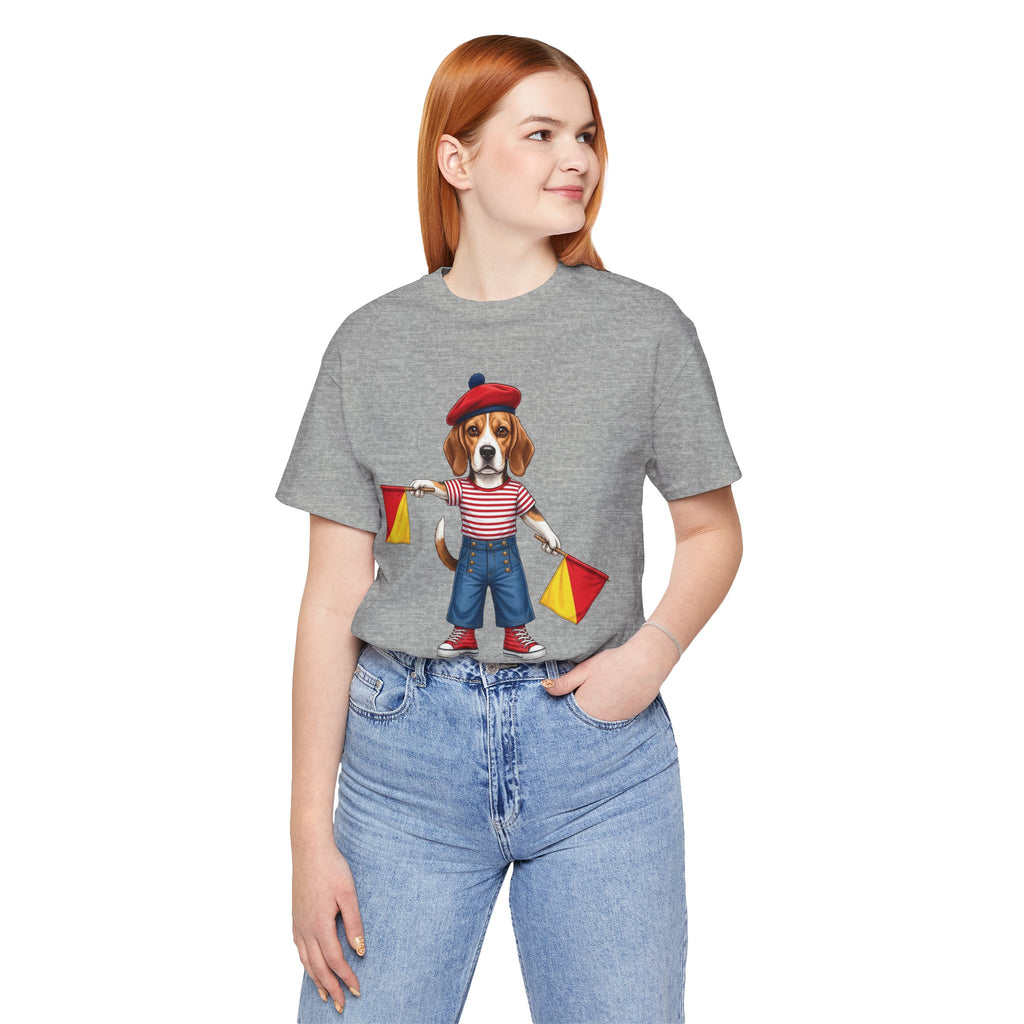 Beagle Semaphore Dog Unisex Tee Letter S — Dispatches from Australia