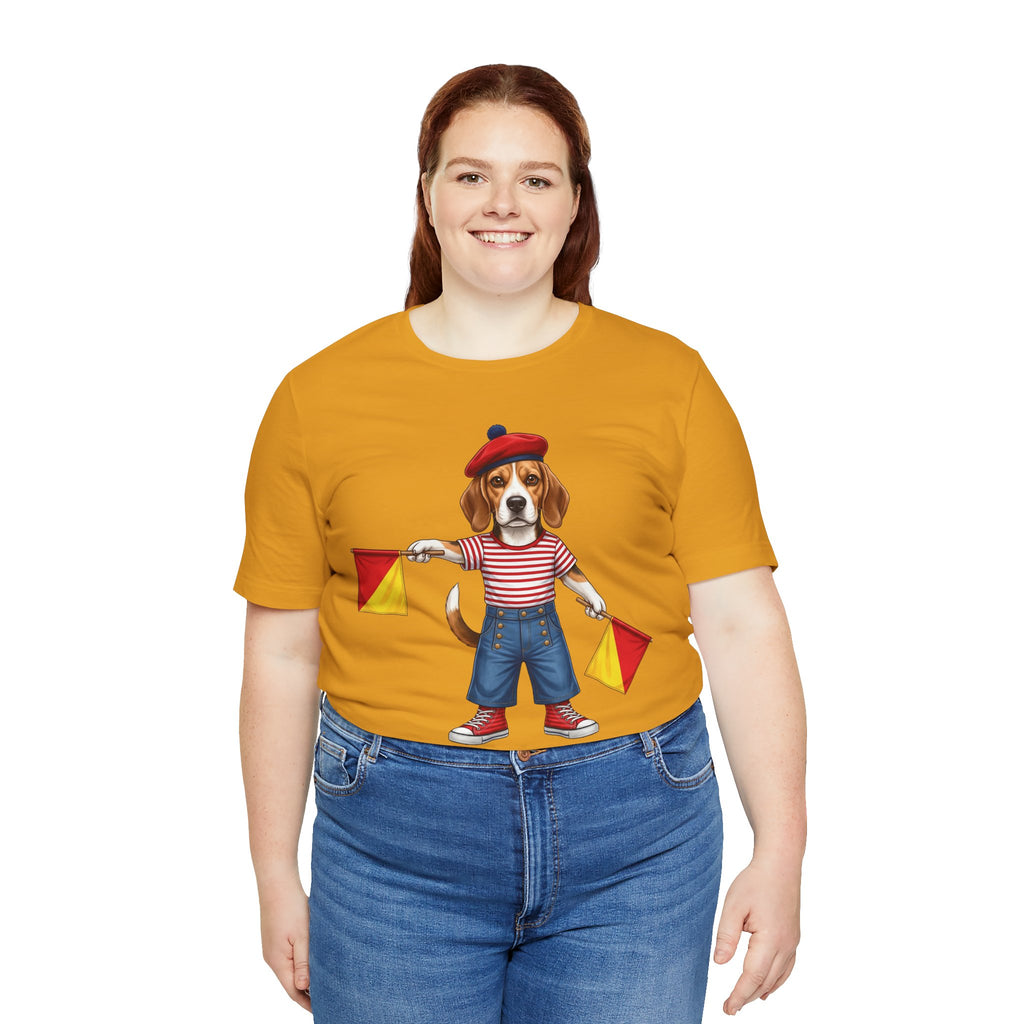 Beagle Semaphore Dog Unisex Tee Letter S — Dispatches from Australia