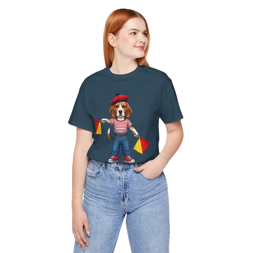 Beagle Semaphore Dog Unisex Tee Letter S — Dispatches from Australia