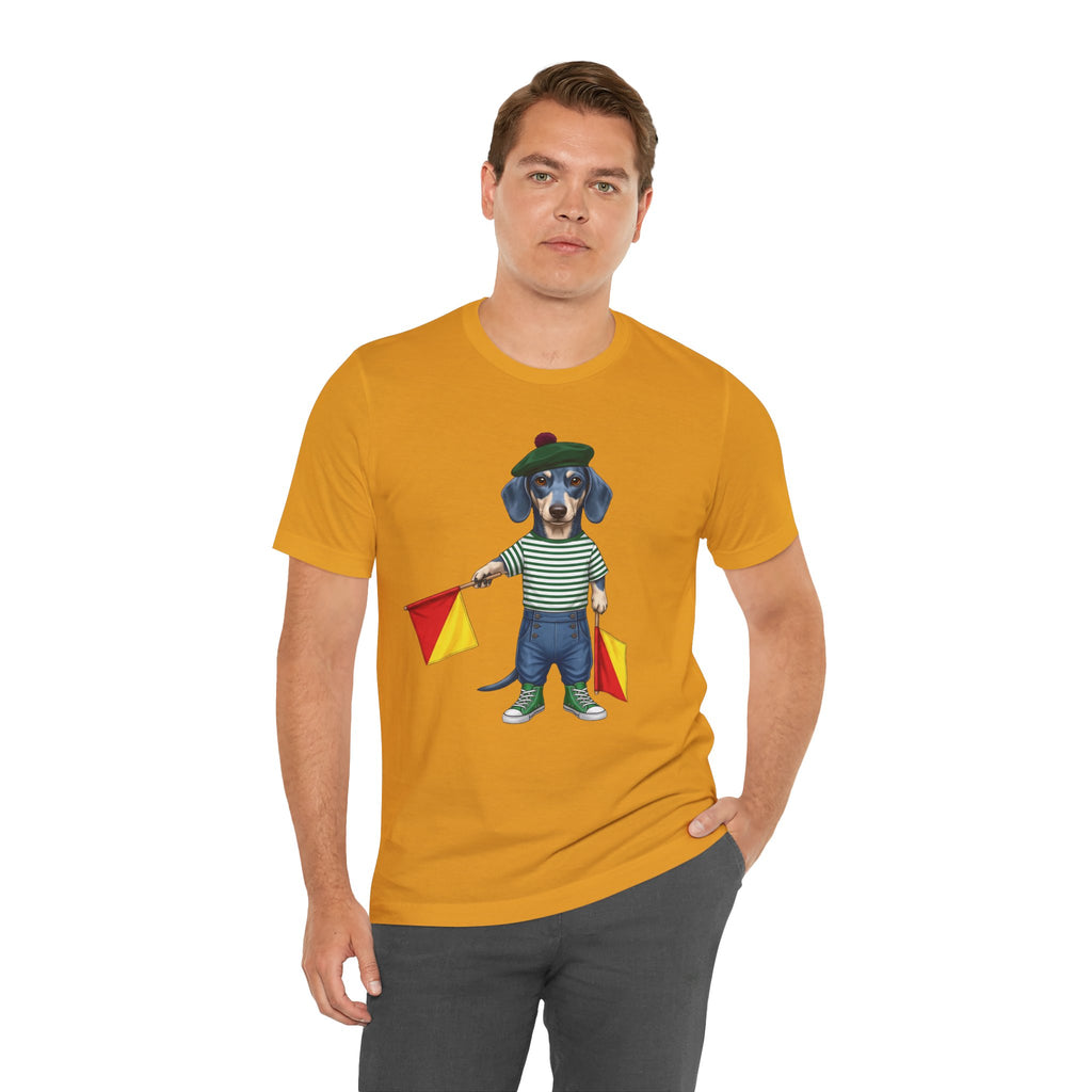 A is for Ayers Rock: Blue Dachshund Semaphore Graphic Tee