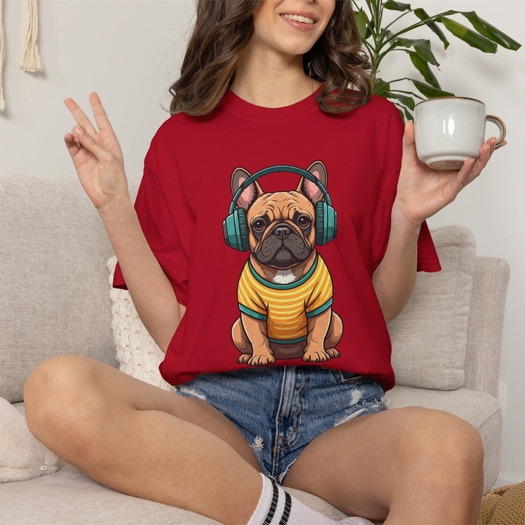 Unbothered Beats  - The Retro French Bulldog Tee