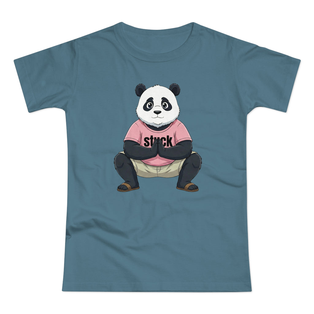 Stuck Panda Graphic T-Shirt – Zen Yoga Malasana Squat Tee