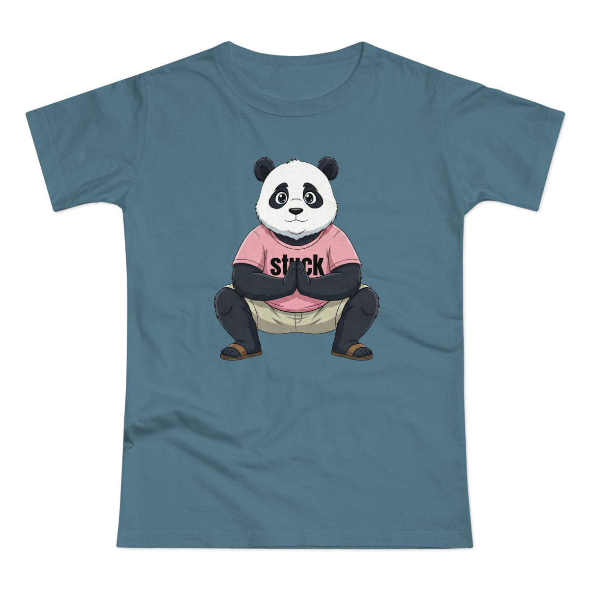 Stuck Panda Graphic T-Shirt – Zen Yoga Malasana Squat Tee