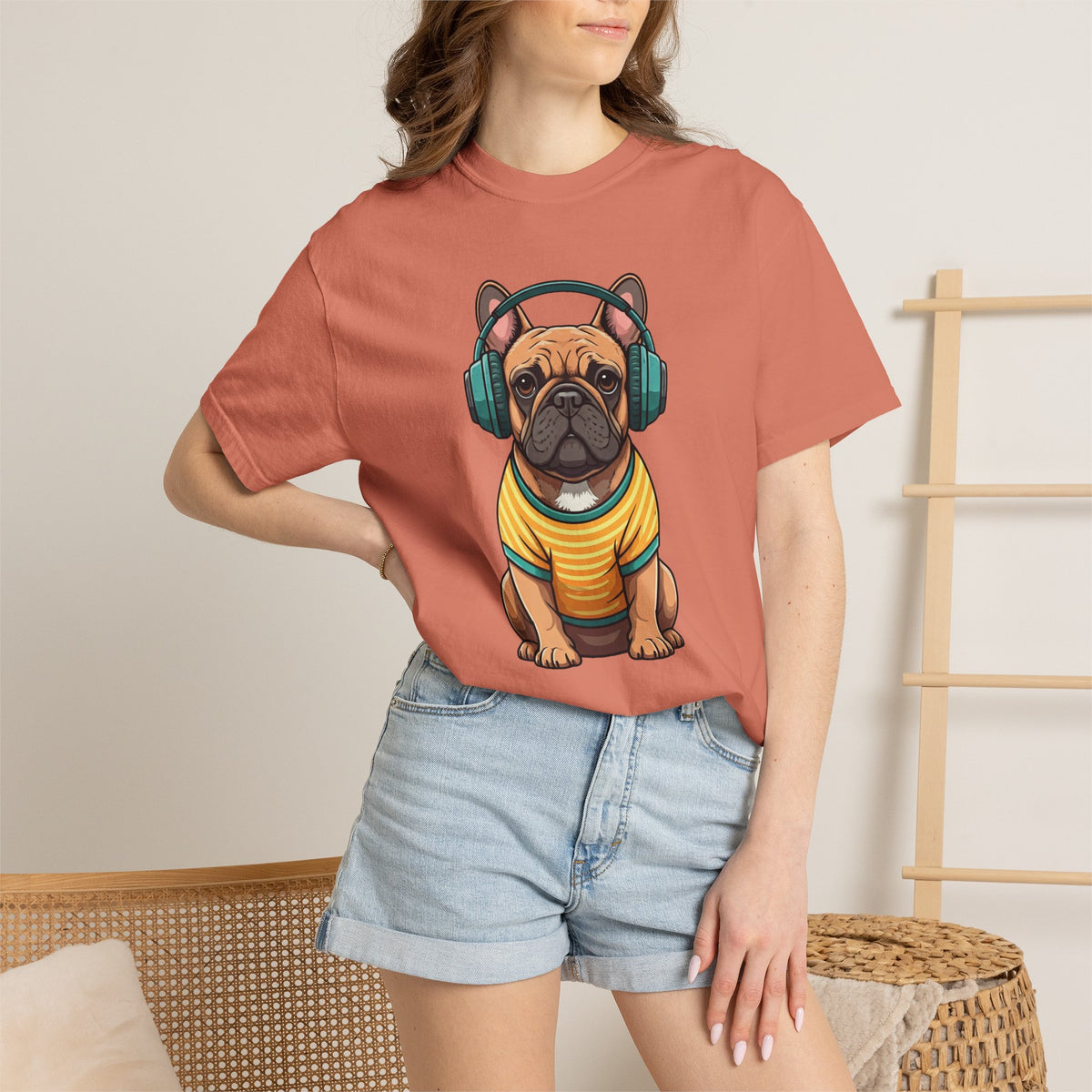 Unbothered Beats  - The Retro French Bulldog Tee