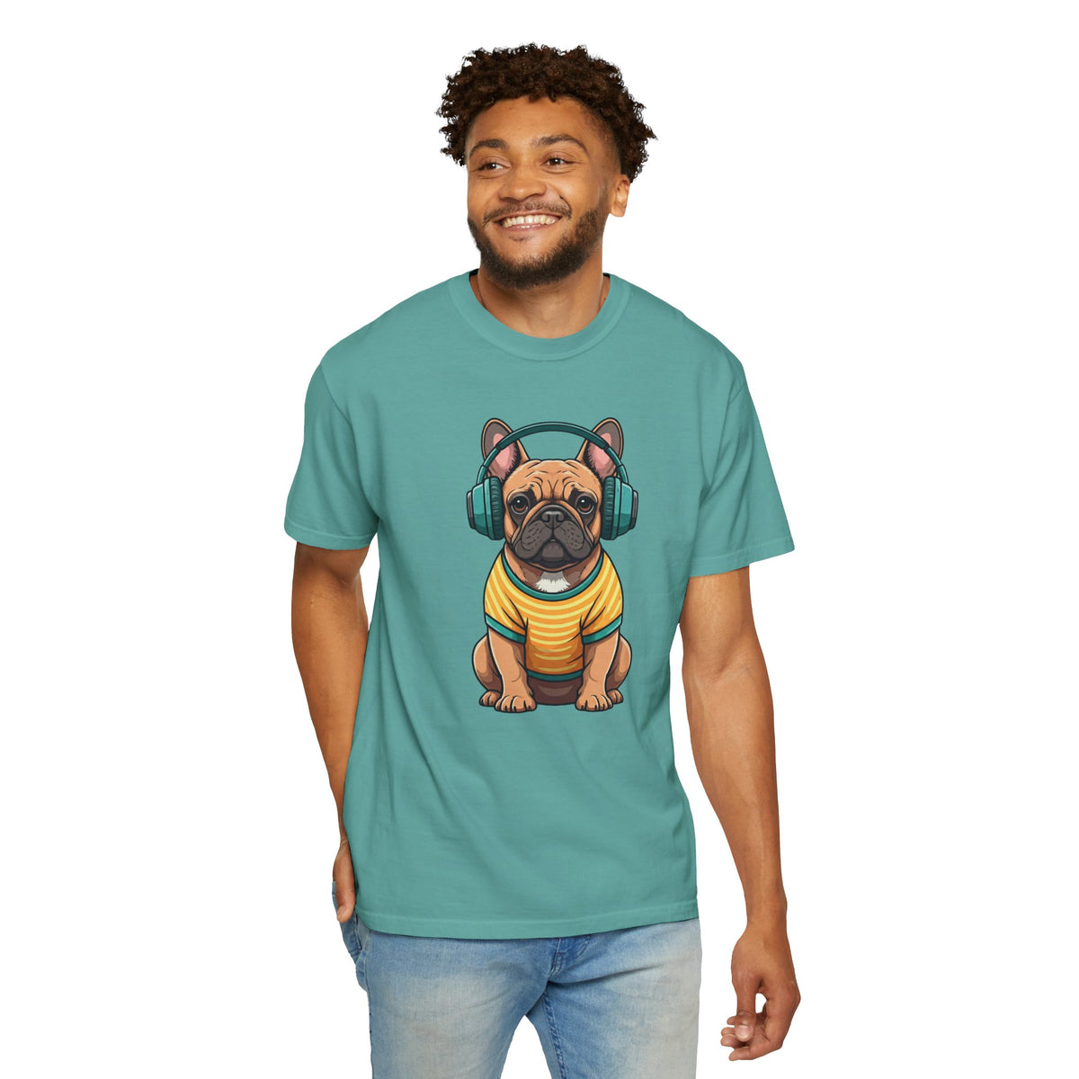 Unbothered Beats  - The Retro French Bulldog Tee