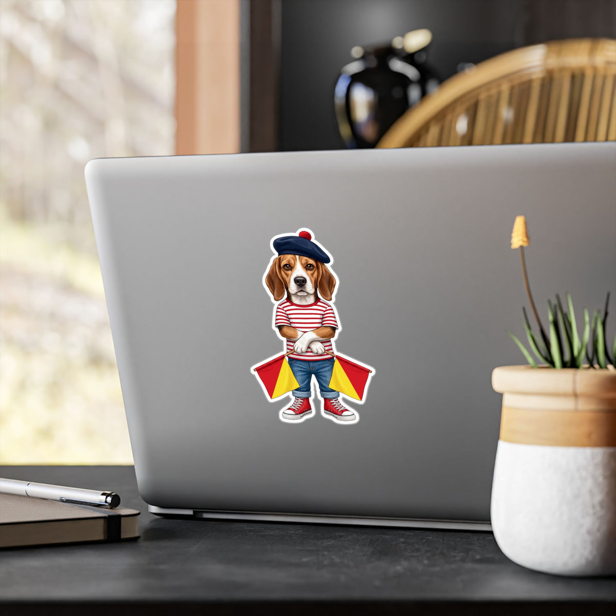 "Full Stop" Semaphore Hound Vinyl Sticker - Dispatches from Australia