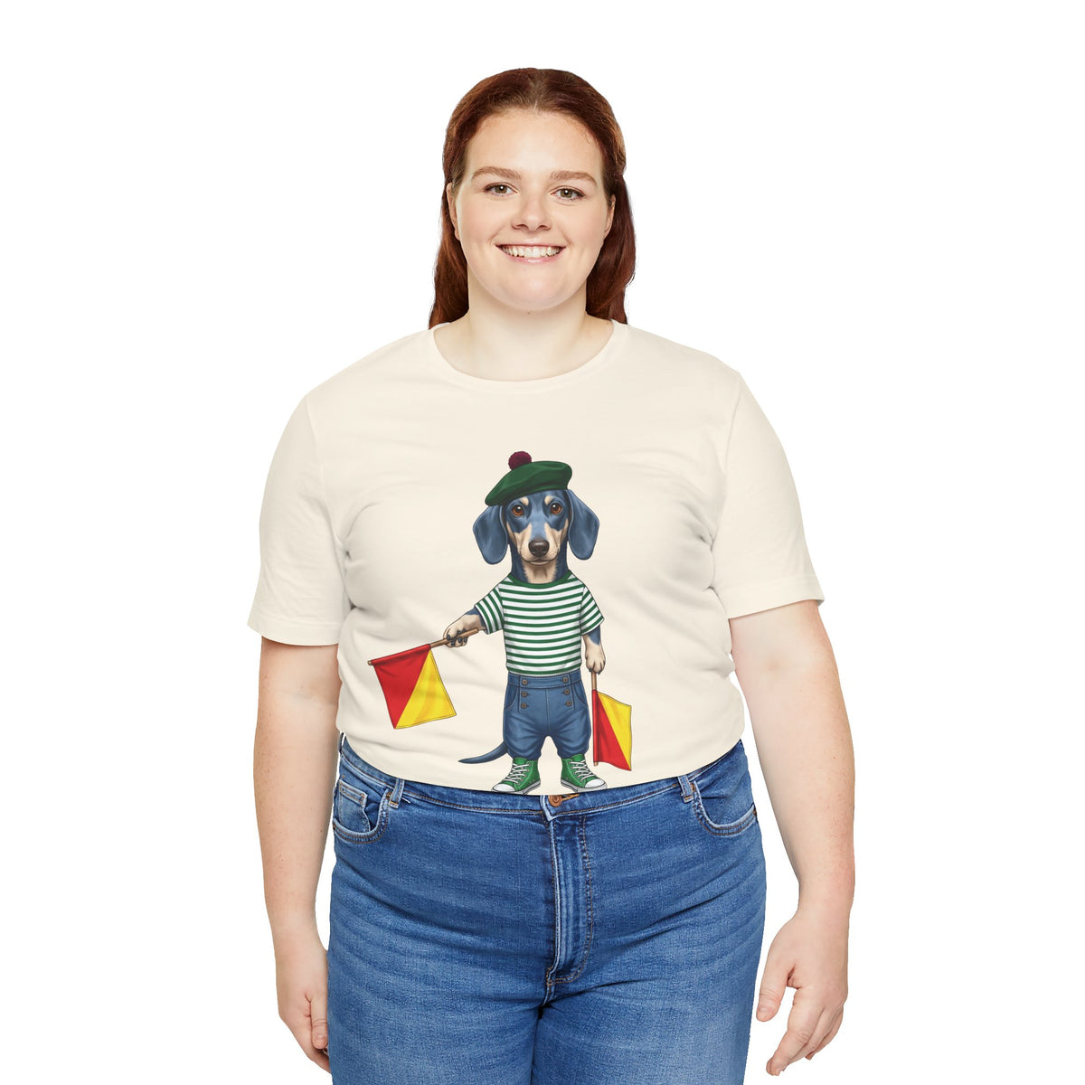 A is for Ayers Rock: Blue Dachshund Semaphore Graphic Tee