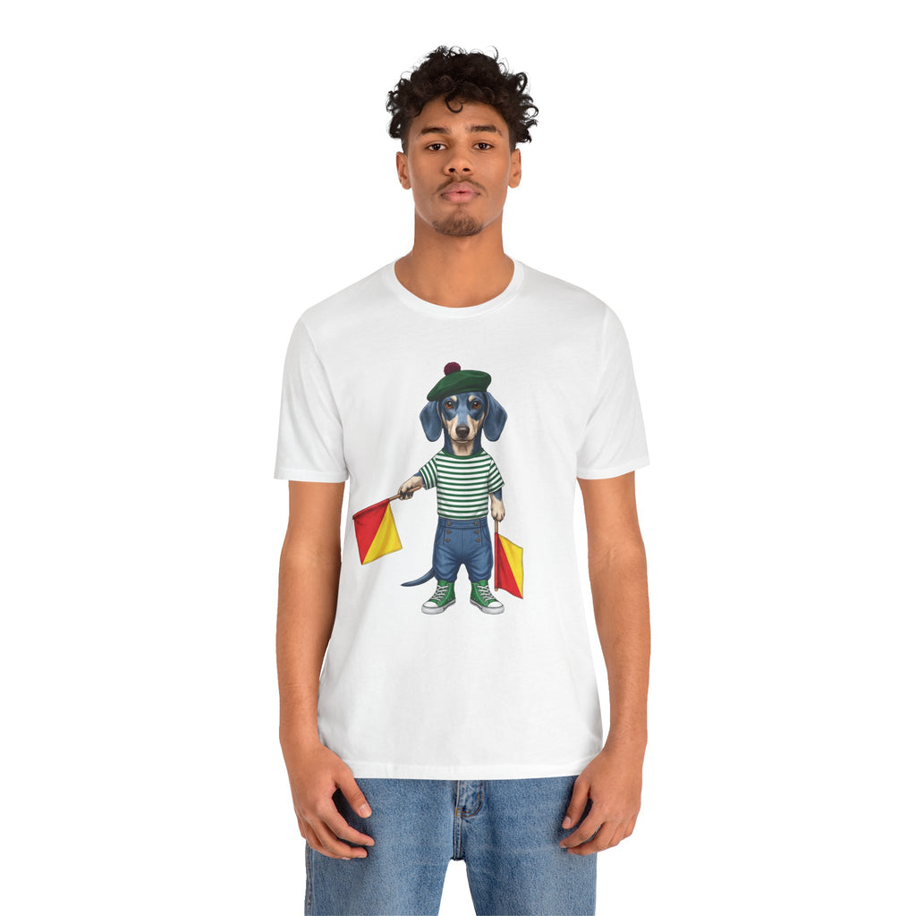 A is for Ayers Rock: Blue Dachshund Semaphore Graphic Tee