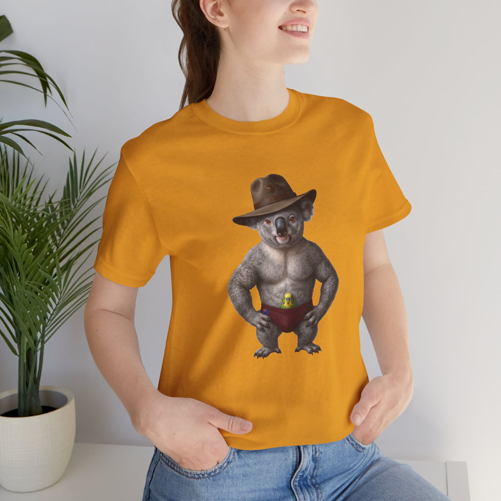 The Budgie Smuggler Koala Graphic Tee: Funny Aussie Slang Apparel
