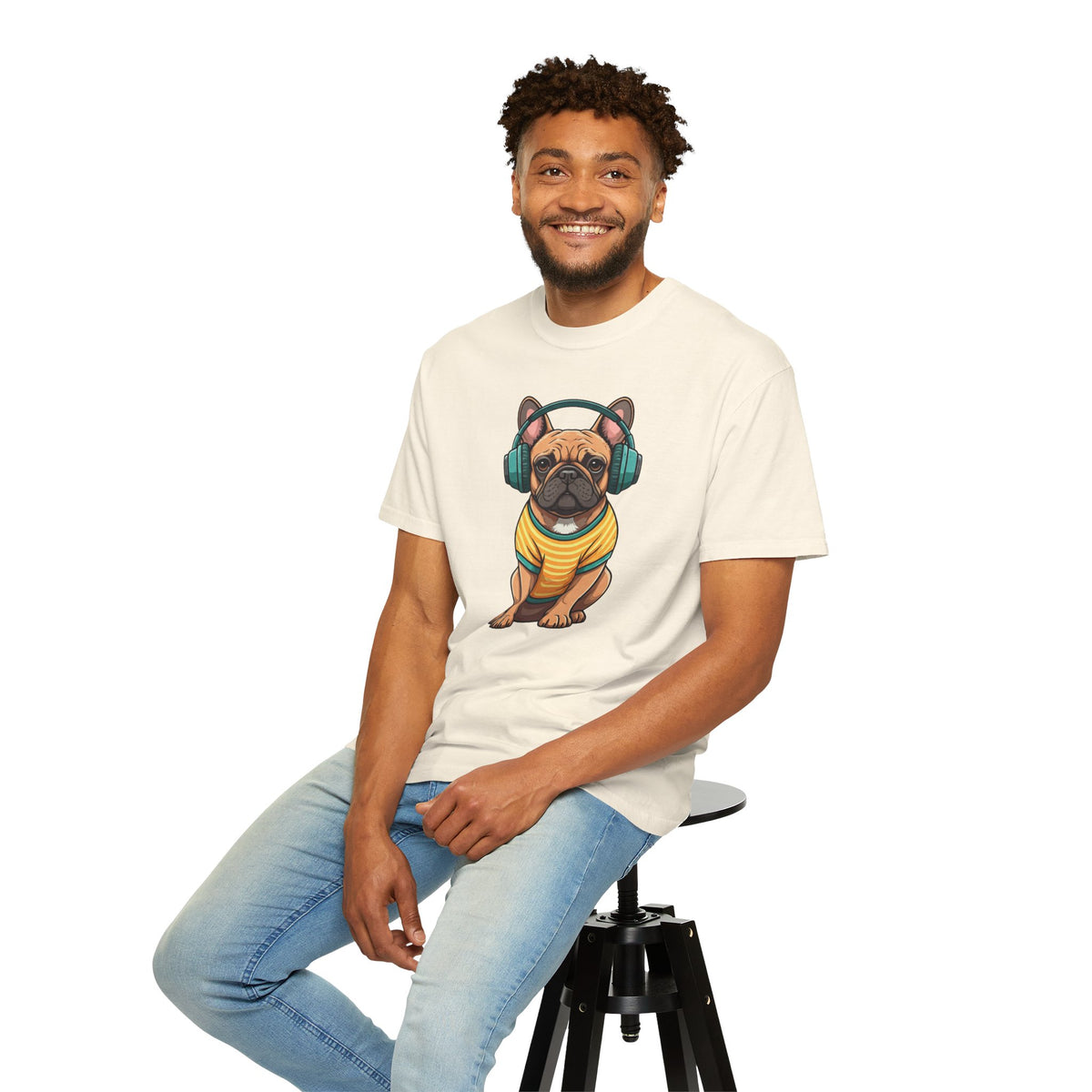 Unbothered Beats  - The Retro French Bulldog Tee