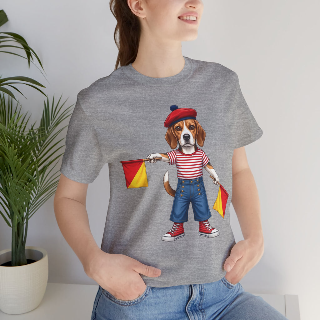 Beagle Semaphore Dog Unisex Tee Letter S — Dispatches from Australia