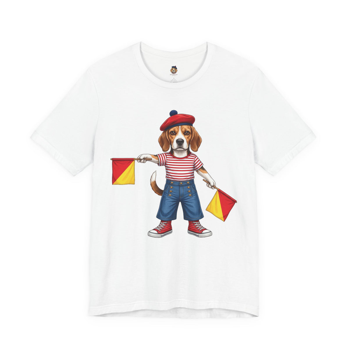 Beagle Semaphore Dog Unisex Tee Letter S — Dispatches from Australia
