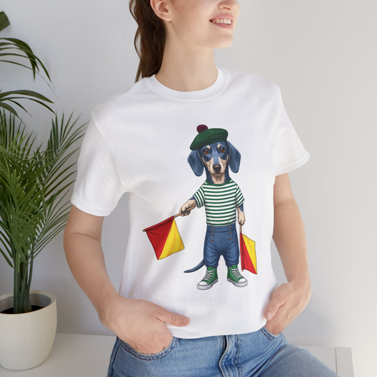 A is for Ayers Rock: Blue Dachshund Semaphore Graphic Tee