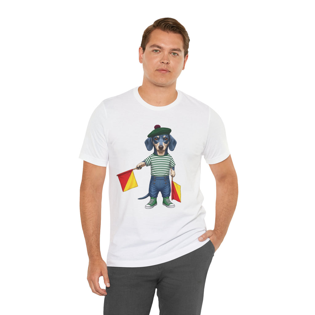 A is for Ayers Rock: Blue Dachshund Semaphore Graphic Tee