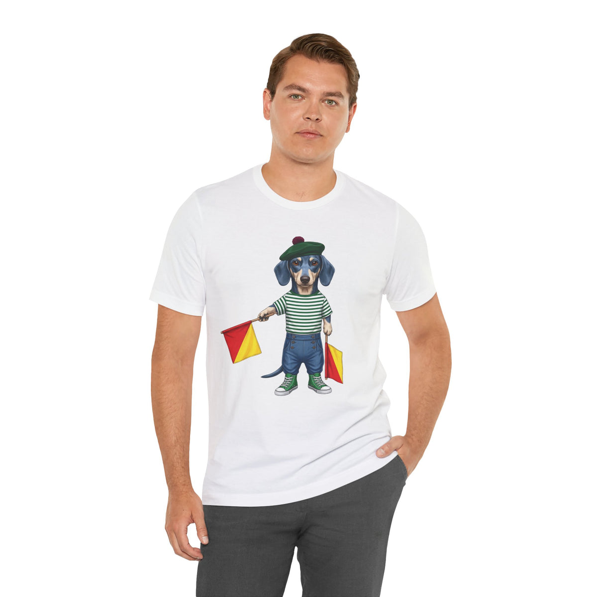 A is for Ayers Rock: Blue Dachshund Semaphore Graphic Tee