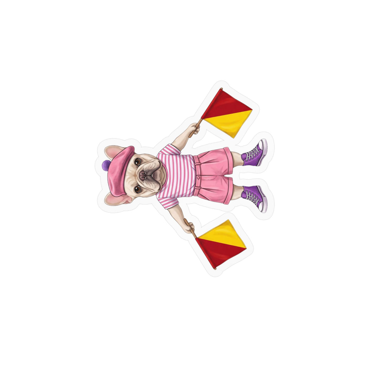 Semaphore Frenchie ‘A’ Kiss-Cut Vinyl Sticker | Wild Follies: Dispatches from Australia