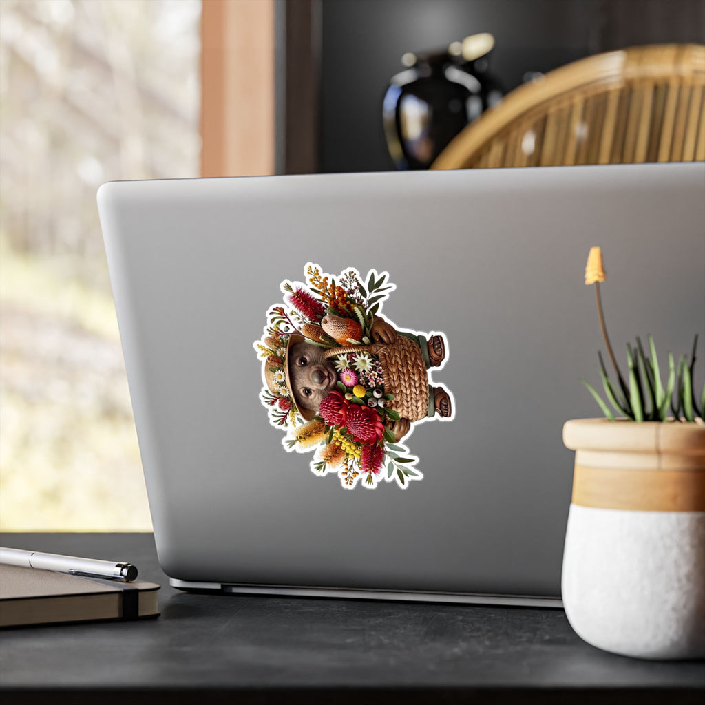 The Bush Gardener Wombat - Australiana Vinyl Sticker