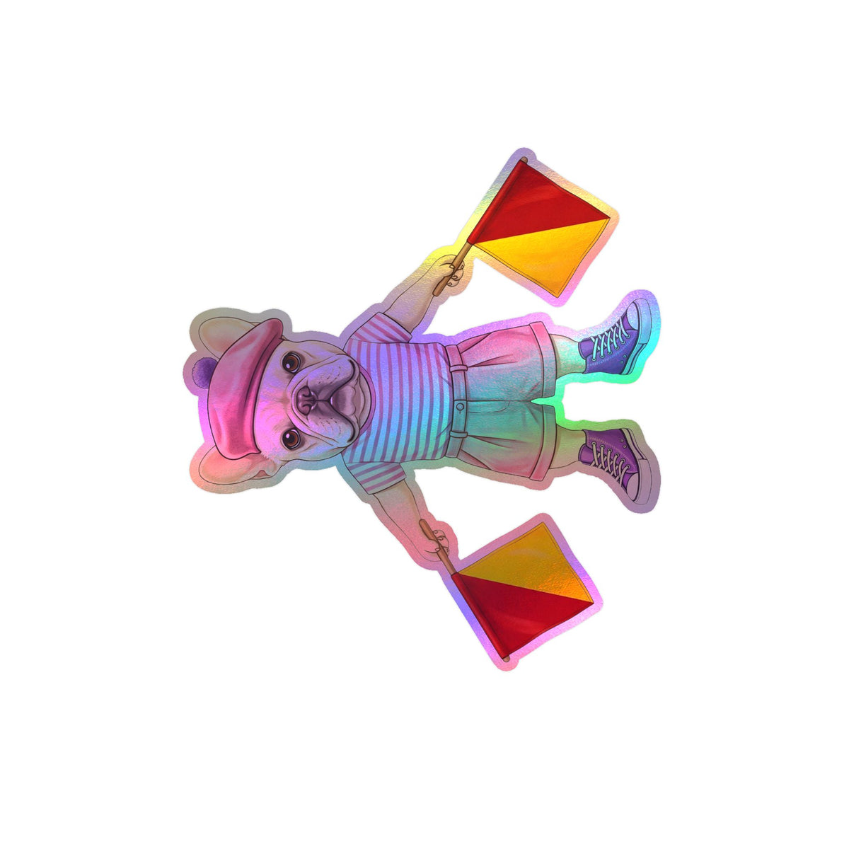 Semaphore Frenchie ‘A’ Kiss-Cut Vinyl Sticker | Wild Follies: Dispatches from Australia