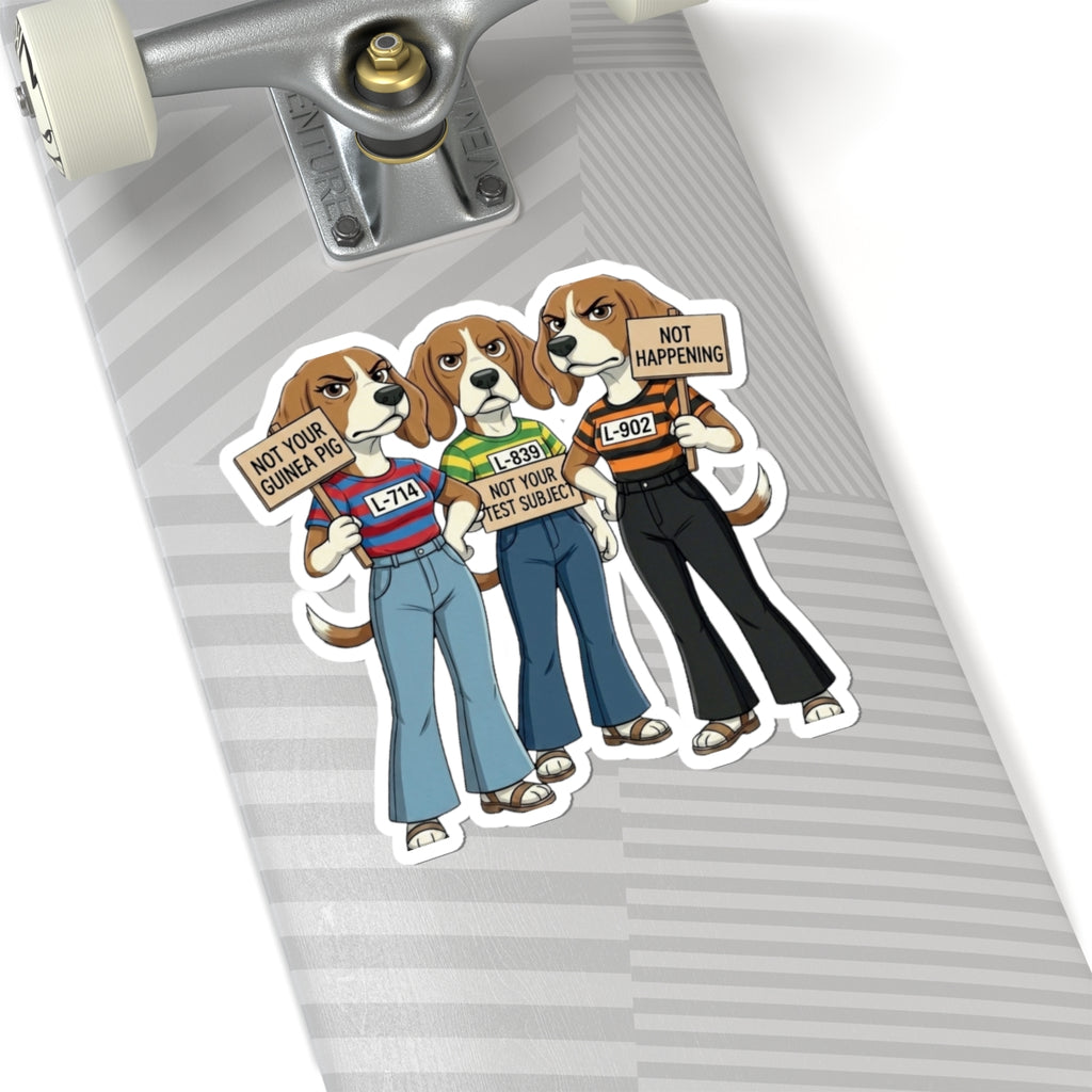 Not Your Test Subject — Beagle Freedom Protest Stickers