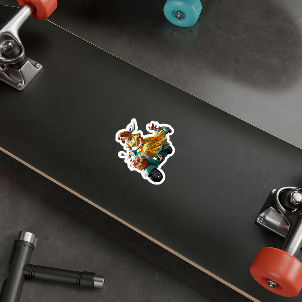 Amalfi Dolce Vita Dog Scooter Kiss-Cut Vinyl Decal