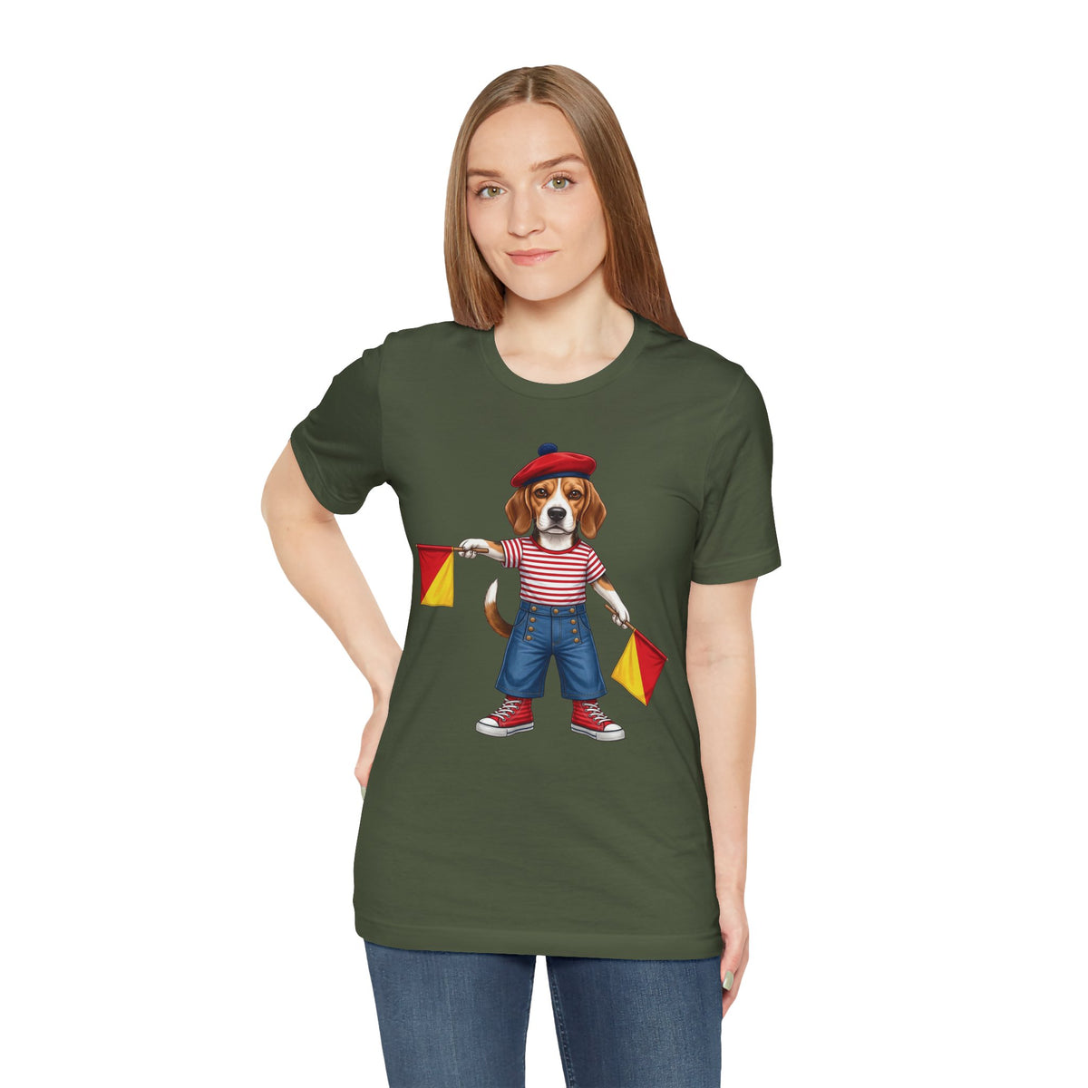 Beagle Semaphore Dog Unisex Tee Letter S — Dispatches from Australia