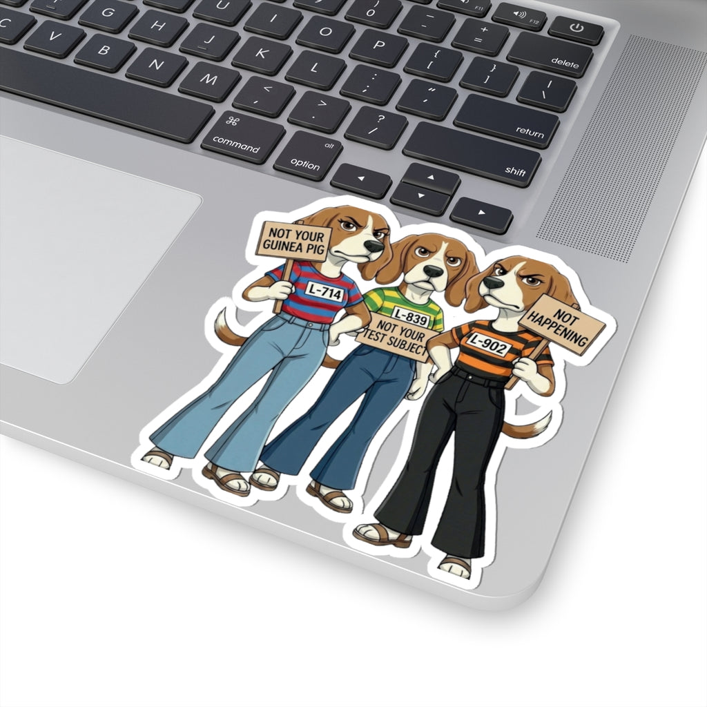 Not Your Test Subject — Beagle Freedom Protest Stickers