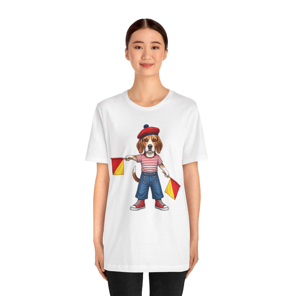Beagle Semaphore Dog Unisex Tee Letter S — Dispatches from Australia