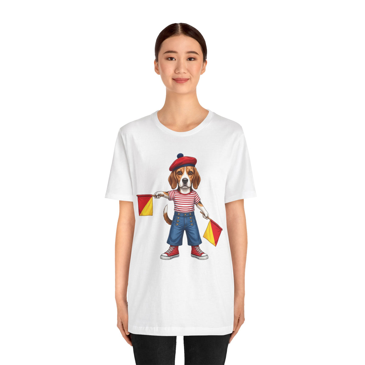 Beagle Semaphore Dog Unisex Tee Letter S — Dispatches from Australia