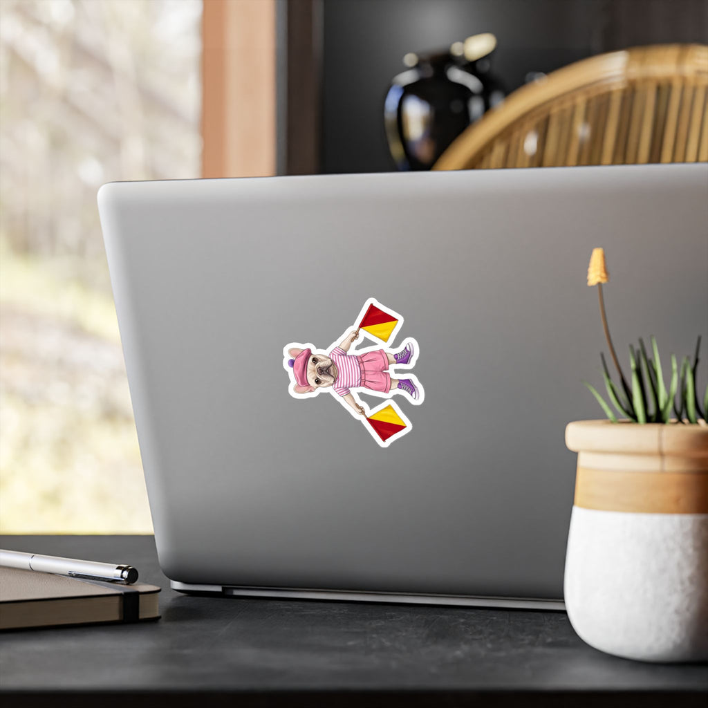 Semaphore Frenchie ‘A’ Kiss-Cut Vinyl Sticker | Wild Follies: Dispatches from Australia
