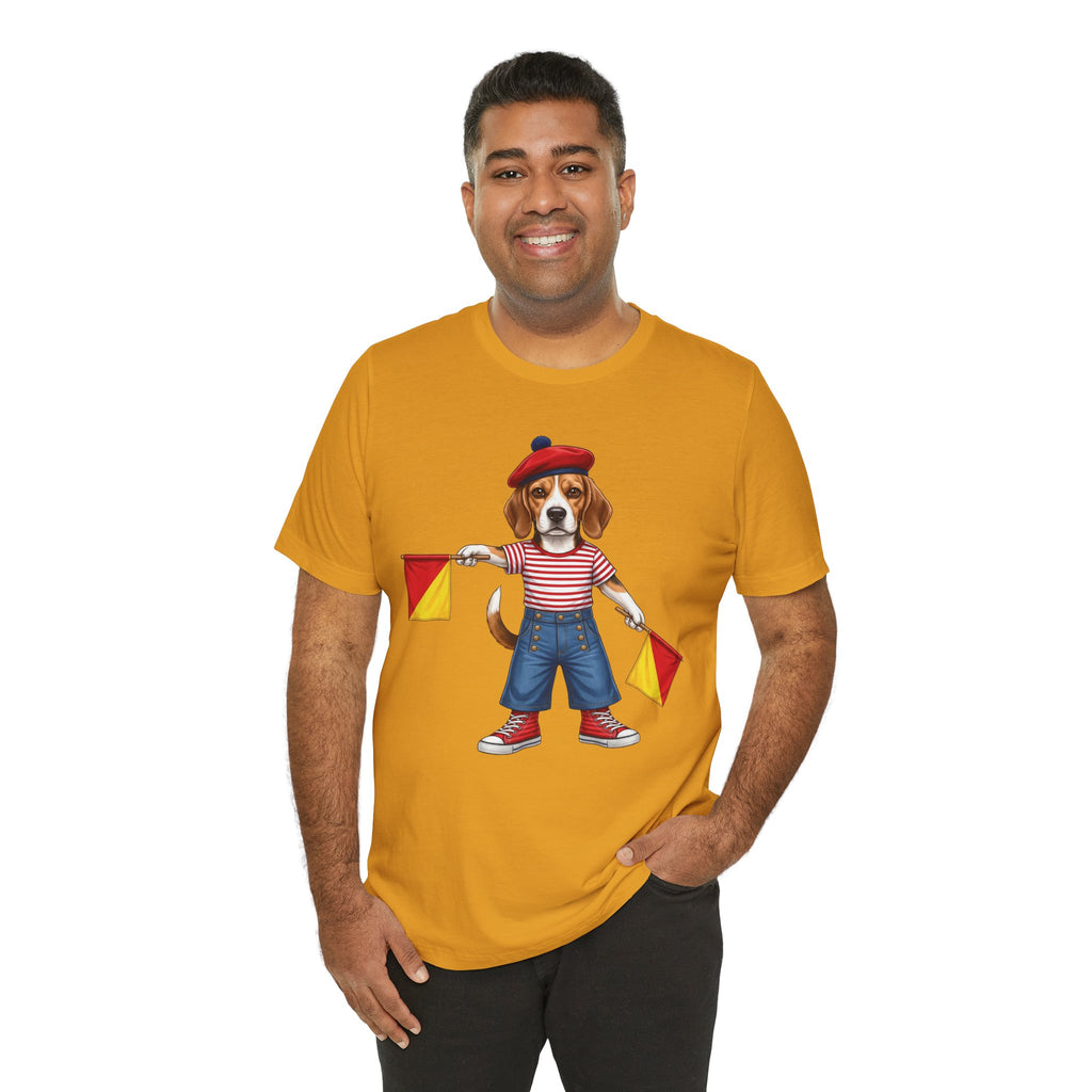 Beagle Semaphore Dog Unisex Tee Letter S — Dispatches from Australia