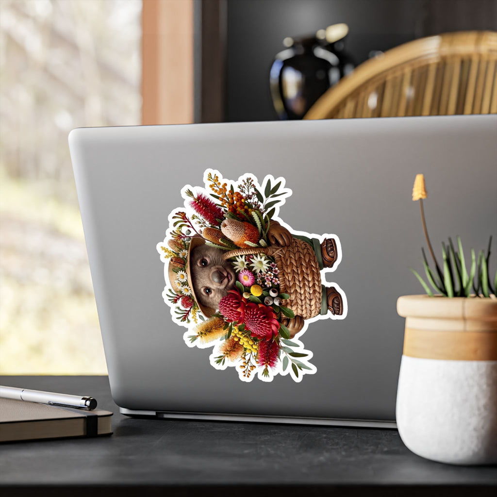 The Bush Gardener Wombat - Australiana Vinyl Sticker