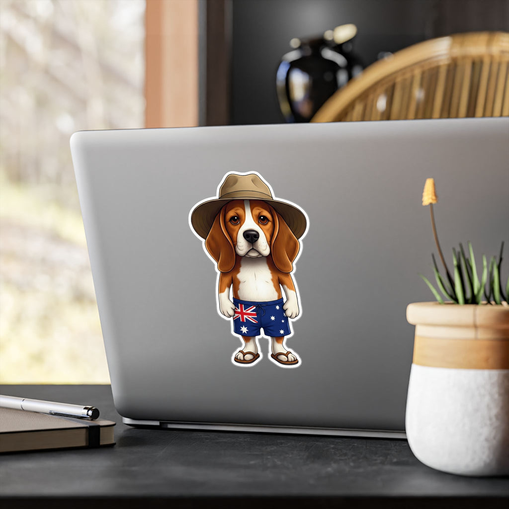 Beagle Aussie Flag Sticker - Kiss-Cut Vinyl Decal