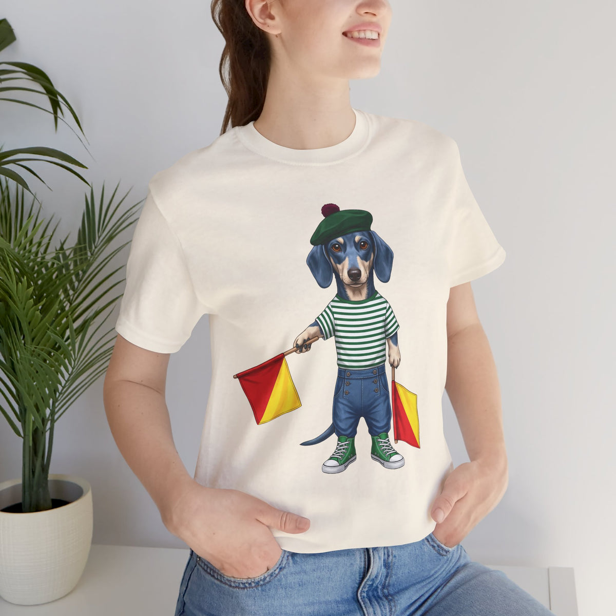 A is for Ayers Rock: Blue Dachshund Semaphore Graphic Tee