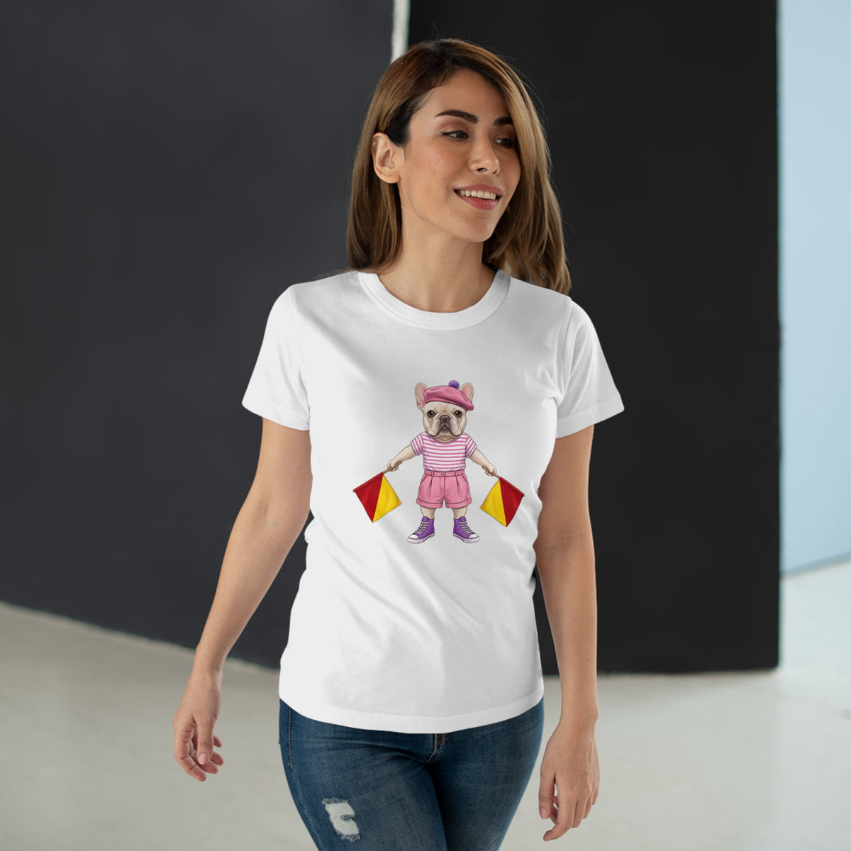 The Signal Frenchie: Semaphore Letter "M" Graphic Tee – Chic Analog Survival Wear