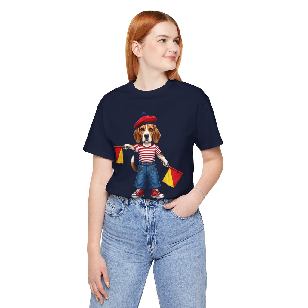 Beagle Semaphore Dog Unisex Tee Letter S — Dispatches from Australia