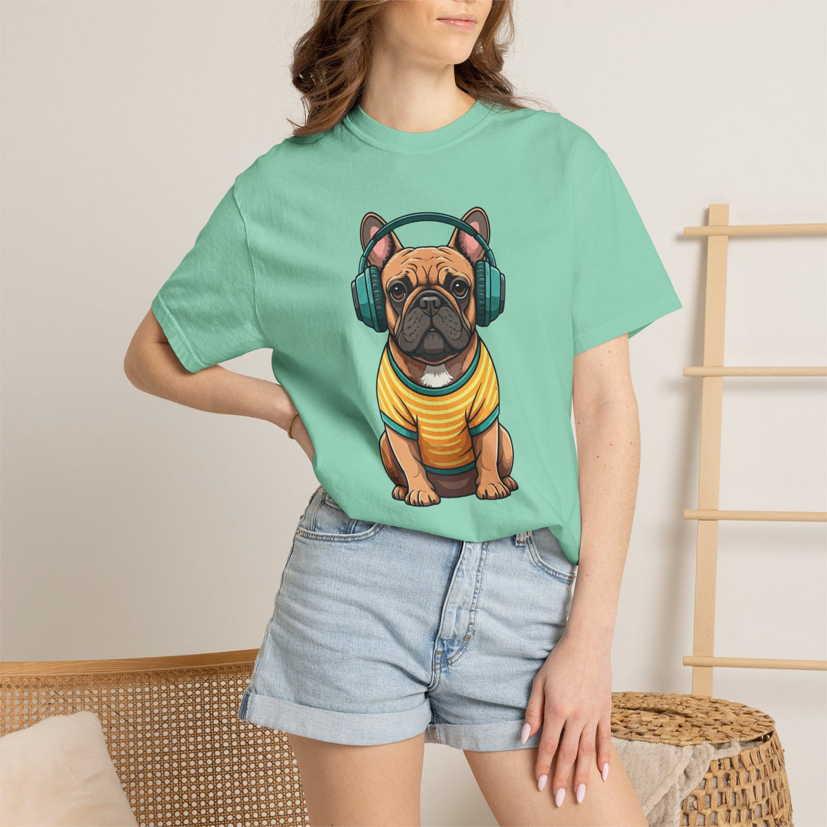 Unbothered Beats  - The Retro French Bulldog Tee