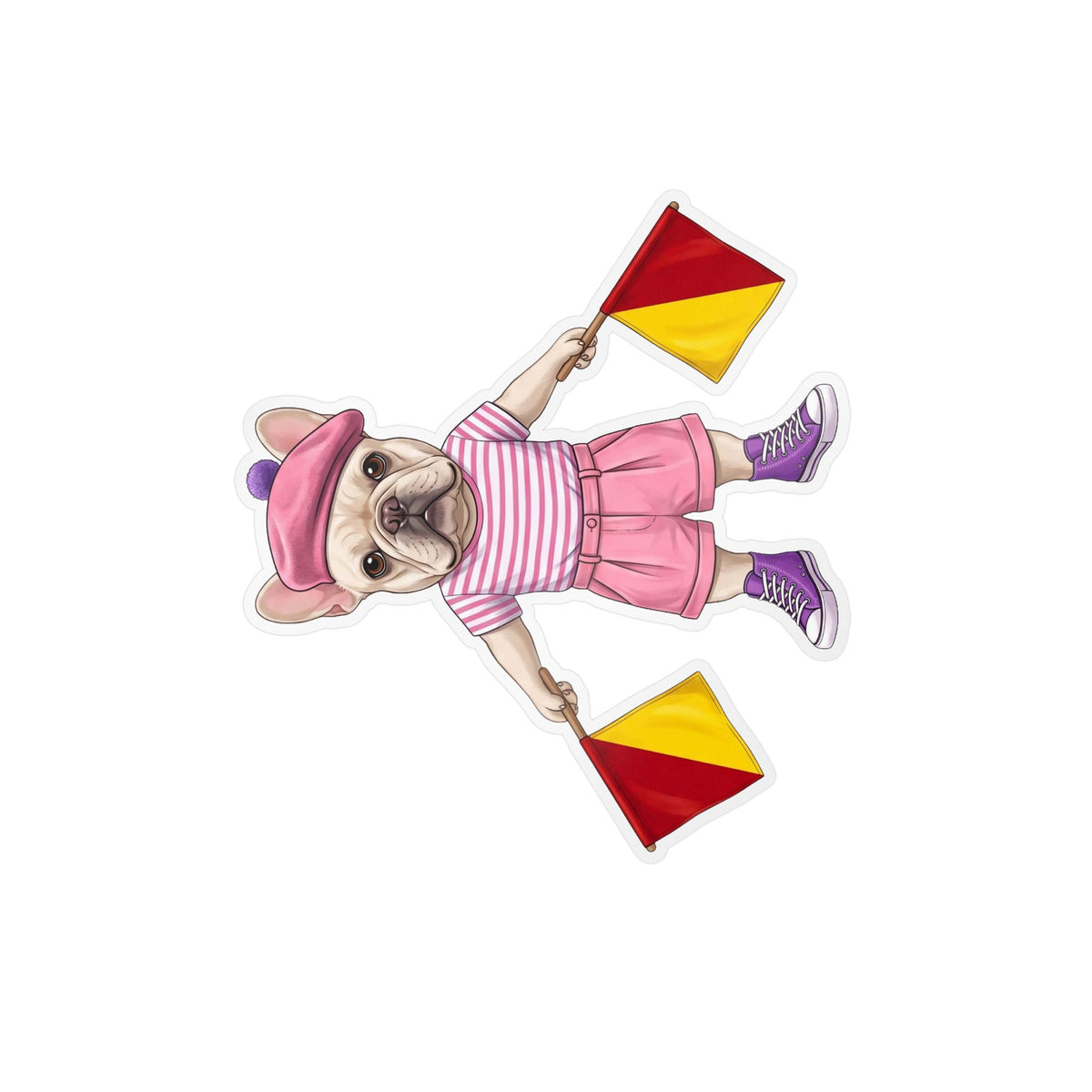 Semaphore Frenchie ‘A’ Kiss-Cut Vinyl Sticker | Wild Follies: Dispatches from Australia
