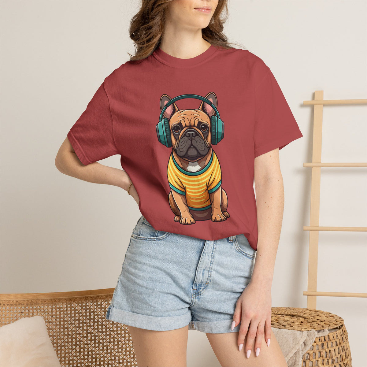 Unbothered Beats  - The Retro French Bulldog Tee