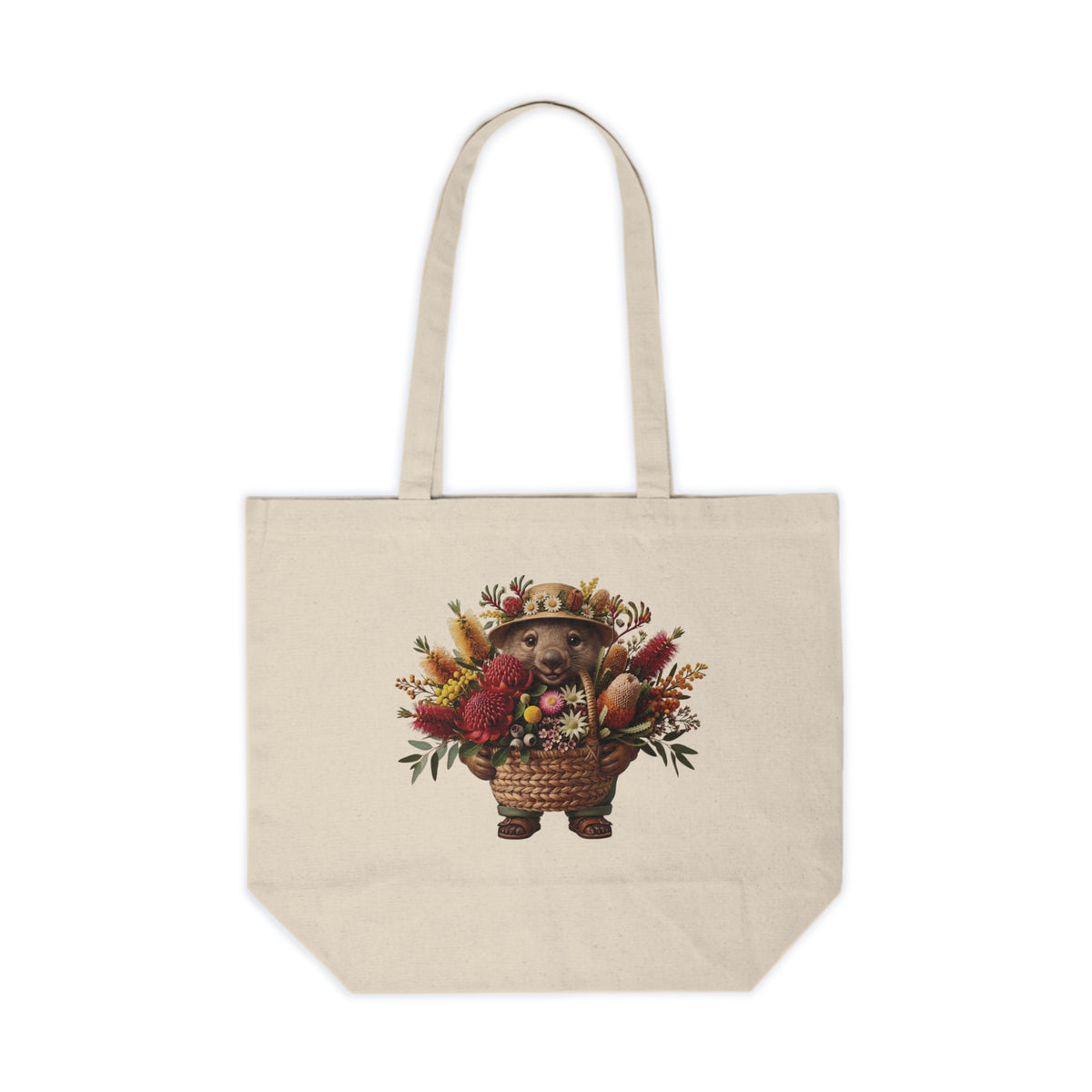 The Bush Gardener Wombat - Canvas Market Tote Bag