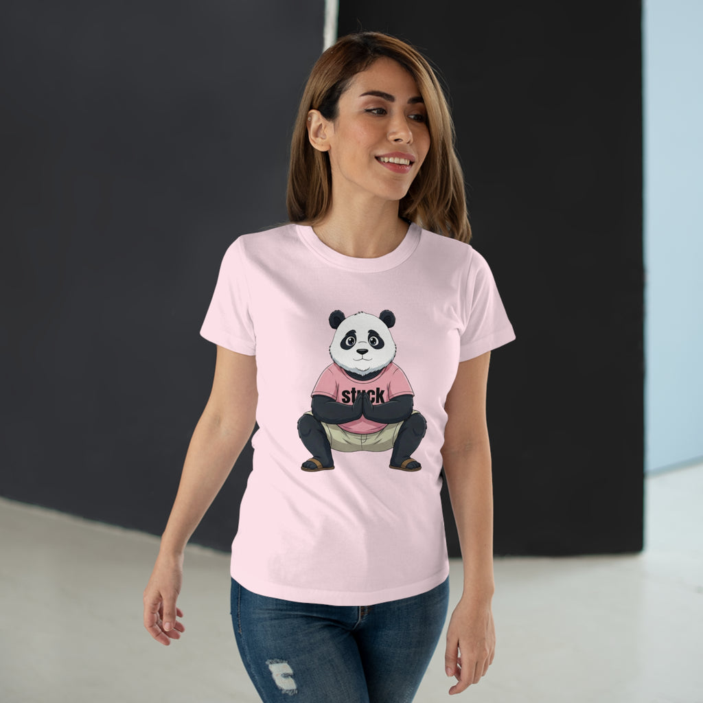 Stuck Panda Graphic T-Shirt – Zen Yoga Malasana Squat Tee