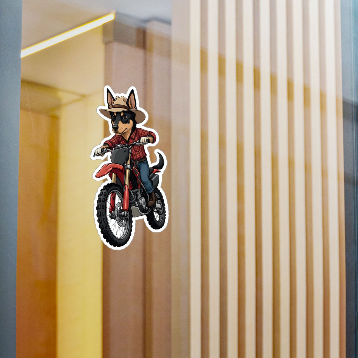 Dirt Bike Kelpie Vinyl Sticker — Kiss-Cut Decal for Helmets, Laptops & Water Bottles