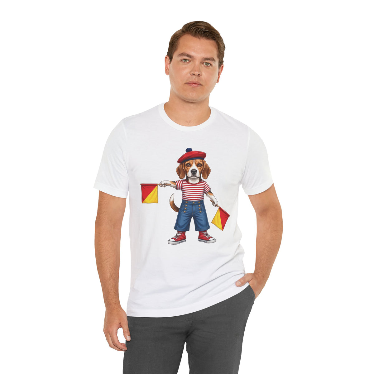 Beagle Semaphore Dog Unisex Tee Letter S — Dispatches from Australia