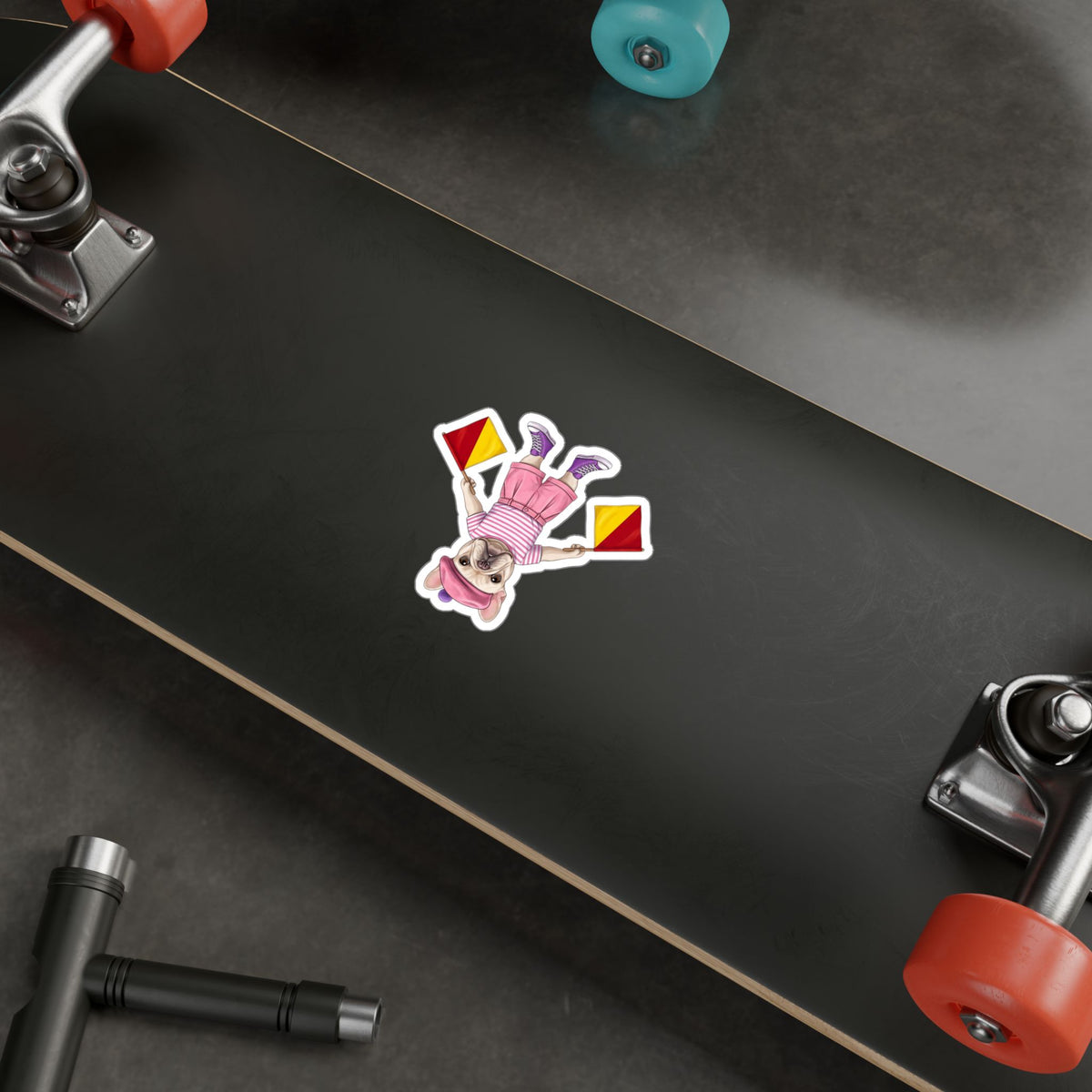 Semaphore Frenchie ‘A’ Kiss-Cut Vinyl Sticker | Wild Follies: Dispatches from Australia