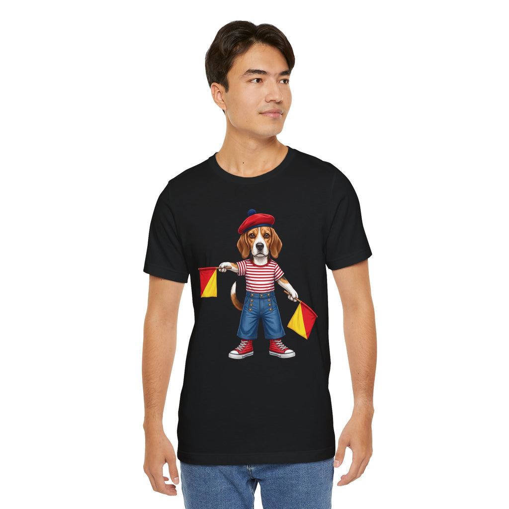 Beagle Semaphore Dog Unisex Tee Letter S — Dispatches from Australia
