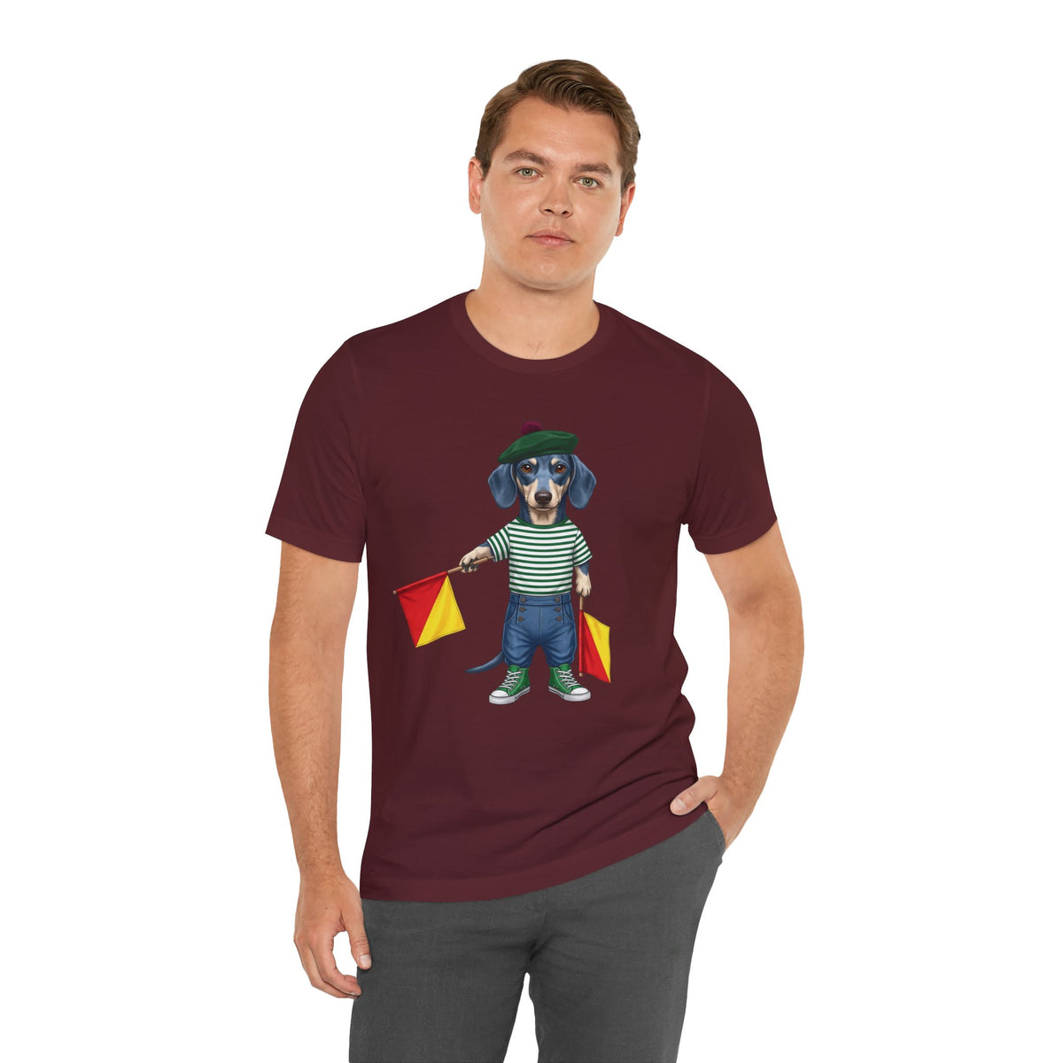 A is for Ayers Rock: Blue Dachshund Semaphore Graphic Tee