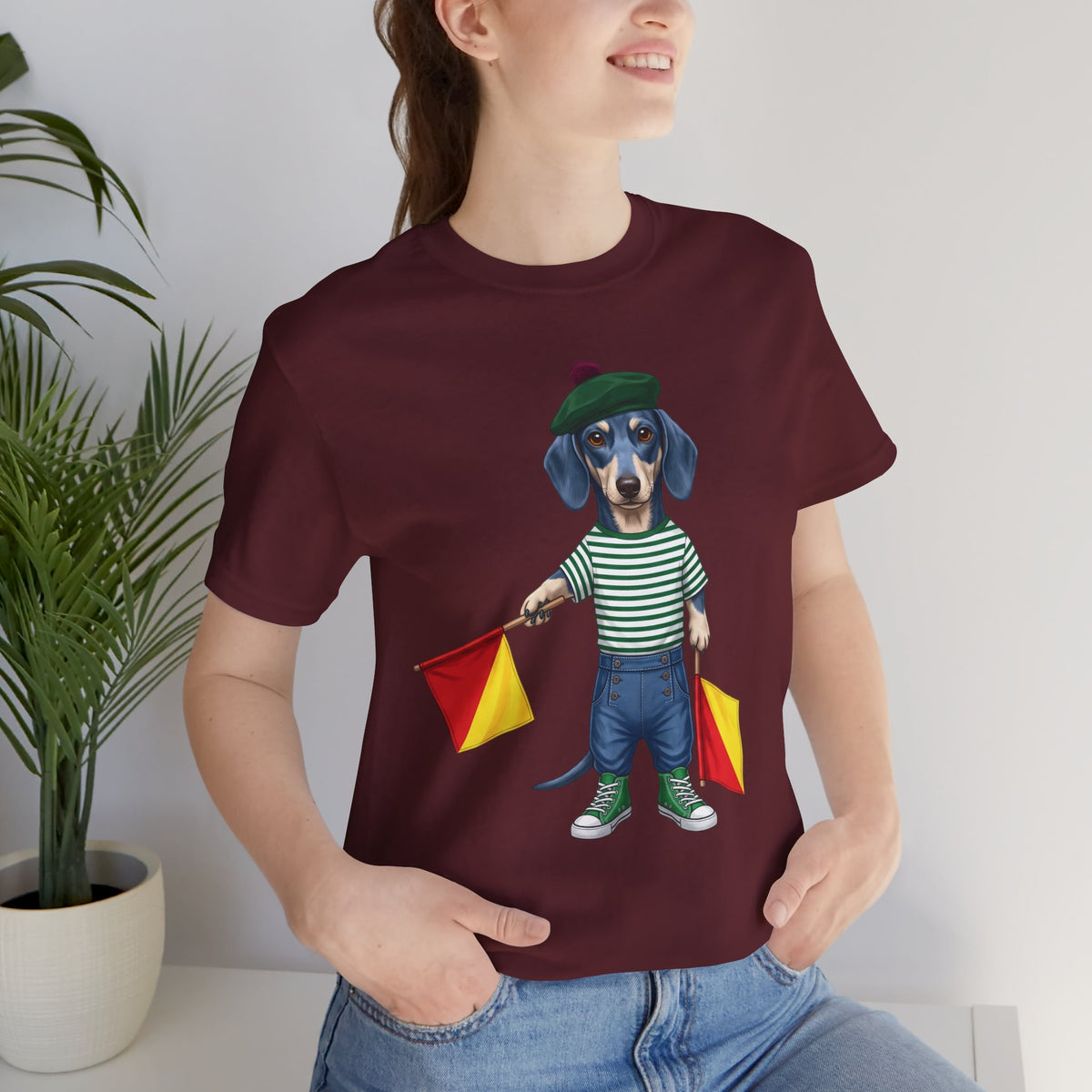 A is for Ayers Rock: Blue Dachshund Semaphore Graphic Tee